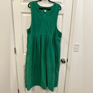 Vintage 90s/Y2K Bryn Connelly Corduroy Bright Emerald Sleeveless size 16 EUC